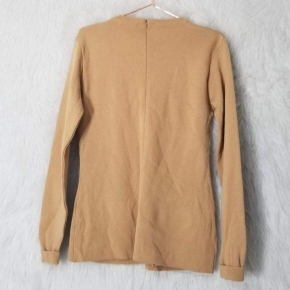 Paul & Joe Sister Camel Tan Knit Wool Front Pockets Sweater Large - Picture 2 of 10